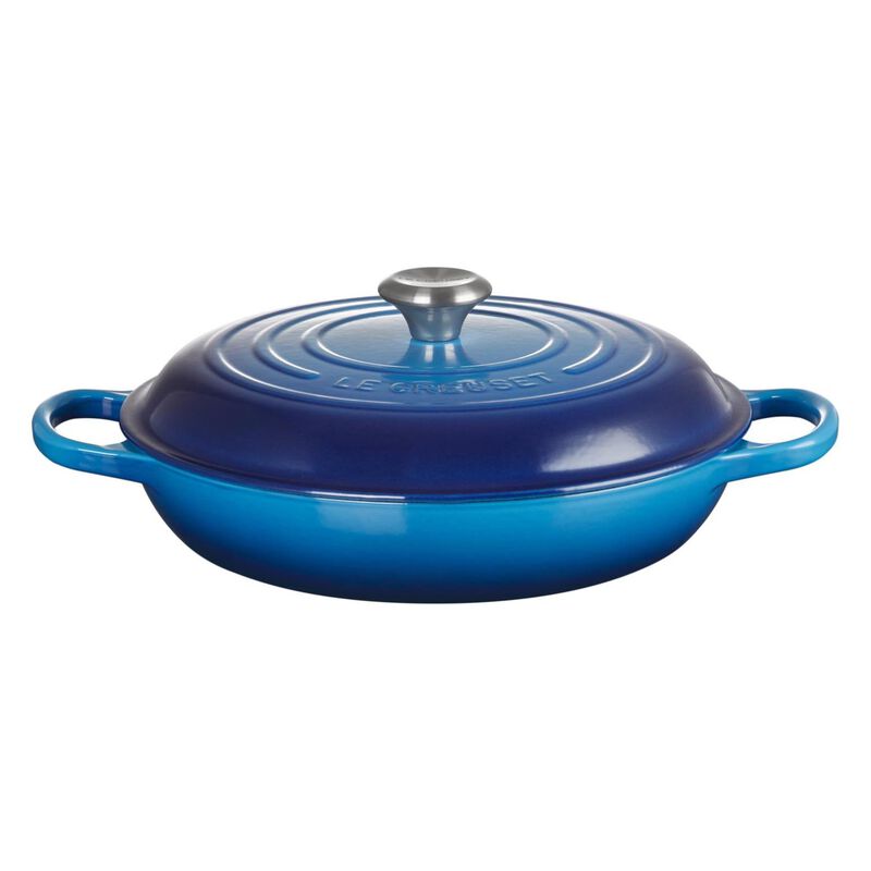 Le Creuset Cast Iron Shallow Casserole 30cm - Azure Blue image number 3
